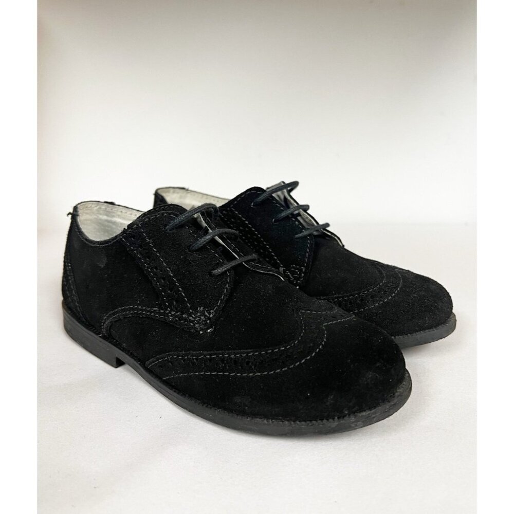 Hoo black Boy’s suede toddler Kids Lace Up Dress Shoes boots Sz 29 US Sz 11.5